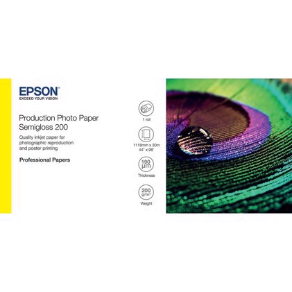 Epson Production Photo Paper Semigloss 200 44" x 30 Meter