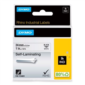 Tape Rhino 24mm x 5,5m Selbst-Laminat bl/weiß