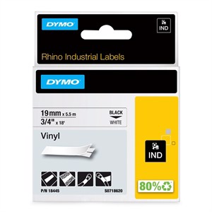 Tape Rhino 19mm x 5,5m Vinyl schwarz/weiß