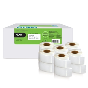 Dymo LabelWriter 25 mm x 54 mm Rücksendeadressetiketten 12 Rollen mit 500 Stk.