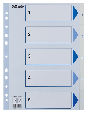 Esselte Register PP A4 1-5 weiß