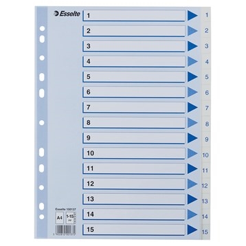 Esselte Register PP A4 1-15 weiß