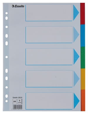Esselte Registerkarten aus Karton A4 5-teilig