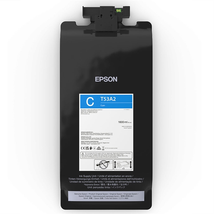 Epson Tintebeutel Cyan 1600 ml - T53A2