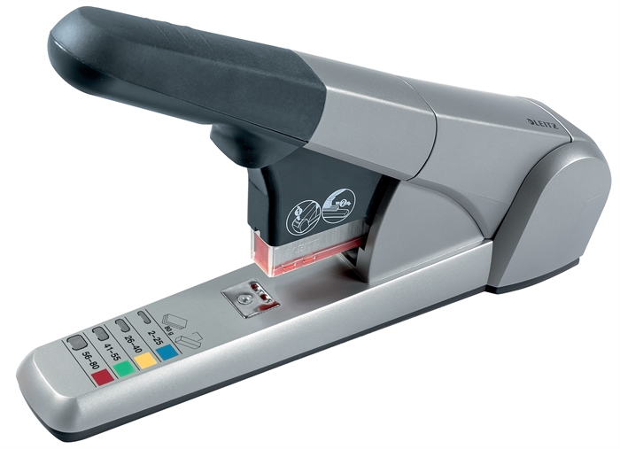 Leitz Heftmaschine 5551 HD für 80 Blatt, Silber