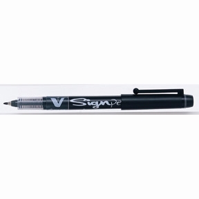 Pilot Filzstift mit Kappe V-Signstift 2,0 schwarz