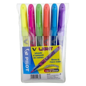 Pilot-Textmarker V-Liquid Light, 6er Pack.