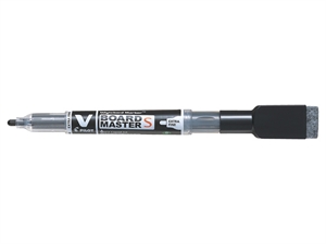 Pilot V Board Master Small EF Kugelschreiber schwarze Spitze mit Radiergummi und Magnet