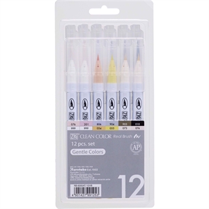 ZIG Clean Color Brush Pen, weiche Farben, 12er-Set