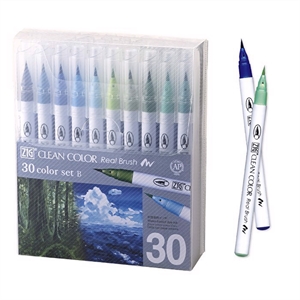ZIG Clean Color Brush Pen Set B mit 30 Stück.