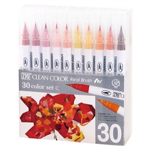 ZIG Clean Color Pinselpenset Set C mit 30 Stück