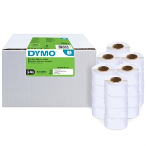 Dymo Adressetiketten 28 x 89 dauerhaft weiß mm, 24 Stück.