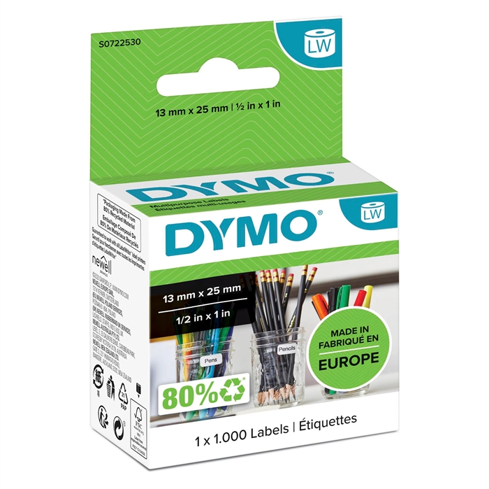Dymo Etikett Multi 25 x 13 doppelt entfernbar weiß (100 Stck.)