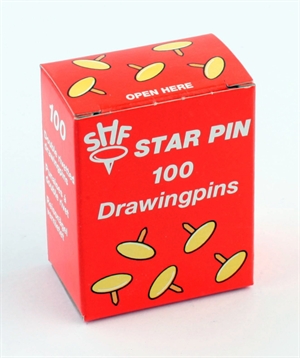 Svenska Häftstift Tegnestifter Star Pin blank stål (100)Schwedische Büroklammern, Zeichennadeln, Star Pin, blanker Stahl (100)