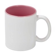 Sublimation Mug 11oz - inside Pink & handle White Dishwasher & Microwave Safe