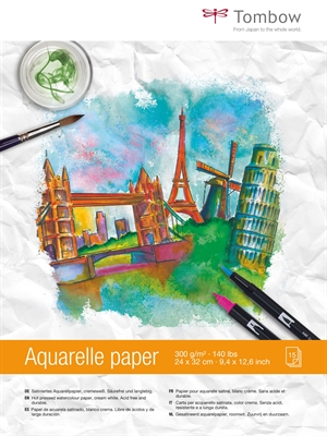 Tombow Aquarellblock 24x32cm 300g 15 Blatt