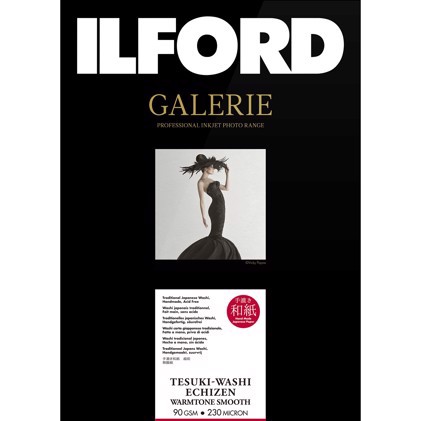 Ilford GALERIE Tesuki-Washi Echizen Warmton Glatt 90 - A3+ mit Büttenrand, 10 Blätter
