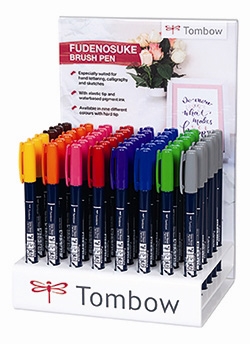 Tombow Marker Fudenosuke hart Displayset (48)