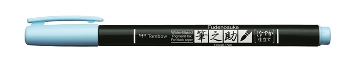 Tombow Marker Fudenosuke in weichem Pastellblau.