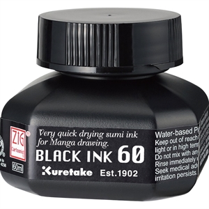 ZIG Cartoonist Schwarze Tinte 60 Schwarz