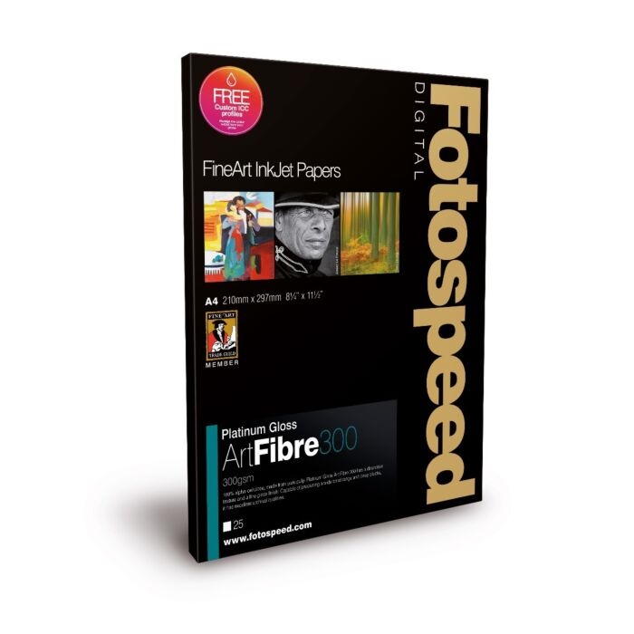 Fotospeed Platium Gloss ART FIBRE 300 g/m² - A3+, 25 Blätter