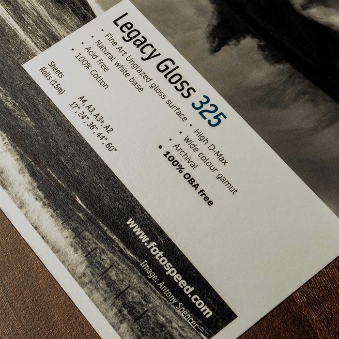 Fotospeed Legacy Gloss 325 g/m² - A3, 25 sheets